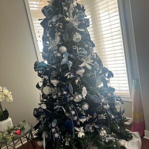 Blue and White Holiday Decor Christmas Tree